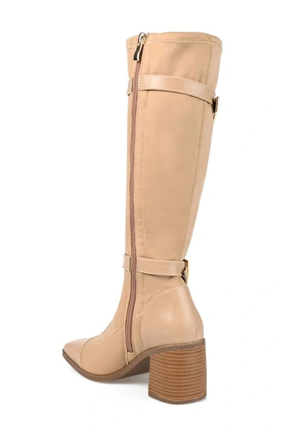 Journee Collection Womens Gaibree Stacked Heel Knee High Boots In Beige