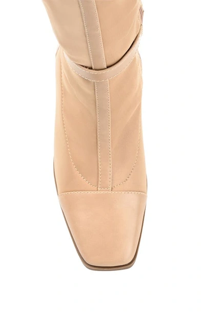 Journee Collection Womens Gaibree Stacked Heel Knee High Boots In Beige