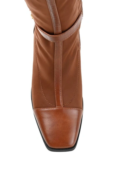 Journee Collection Womens Gaibree Stacked Heel Knee High Boots In Brown