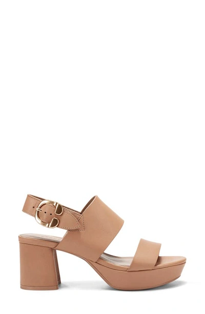 Aerosoles Camera Platform Sandal In Nude Leather
