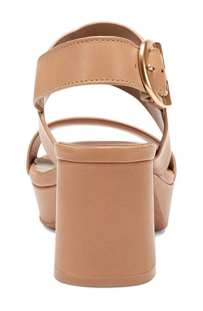 Aerosoles Camera Platform Sandal In Nude Leather