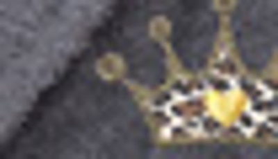 Shop Linum Home Textiles Cheetah Crown Design Embroidered Terry Bathrobe In Gray