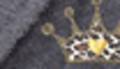Linum Home Textiles Cheetah Crown Design Embroidered Terry Bathrobe In Gray
