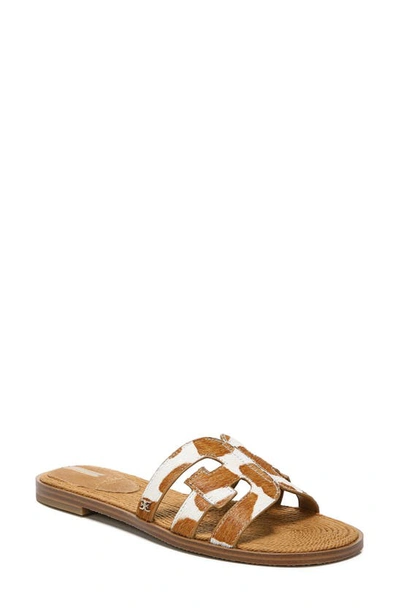 Shop Sam Edelman Woven Bay Slide Sandal In Ivory/tan