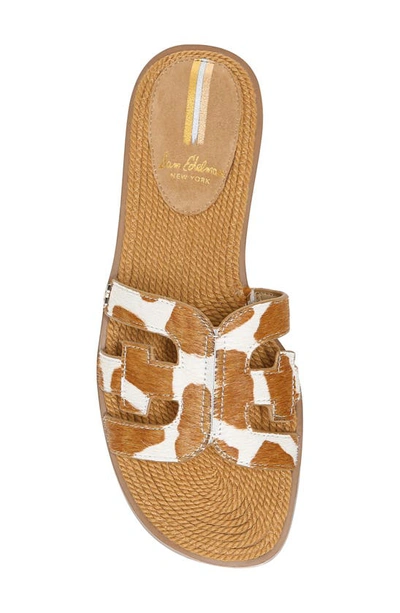 Shop Sam Edelman Woven Bay Slide Sandal In Ivory/tan