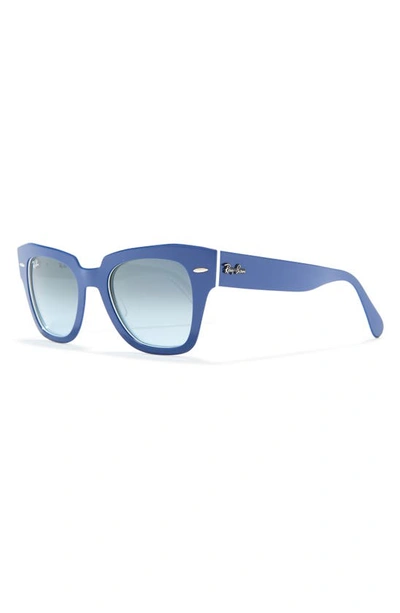 Shop Ray Ban State Street 49mm Gradient Square Sunglasses In Blue/ White / Gradient Grey
