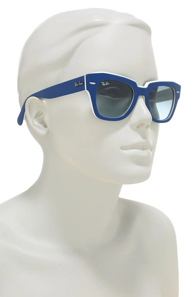 Shop Ray Ban State Street 49mm Gradient Square Sunglasses In Blue/ White / Gradient Grey
