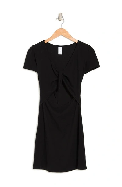 Shop Abound Tie Front Rib Knit Dress In Black
