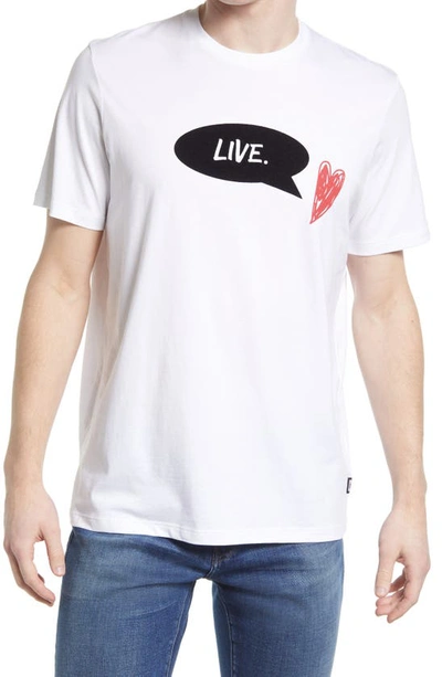 Shop Live Live Follow Your Heart Cotton Graphic Tee In Whiteout