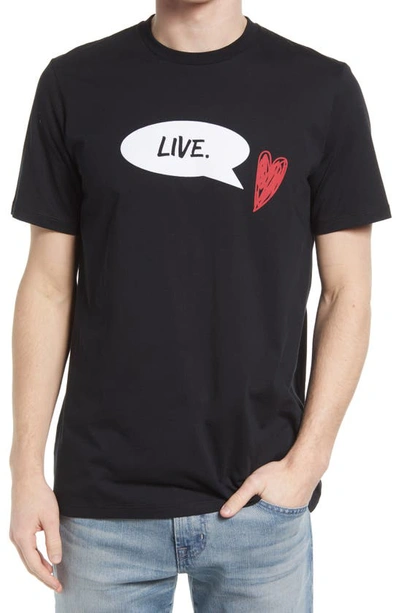 Shop Live Live Follow Your Heart Cotton Graphic Tee In Blackout