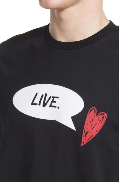 Shop Live Live Follow Your Heart Cotton Graphic Tee In Blackout