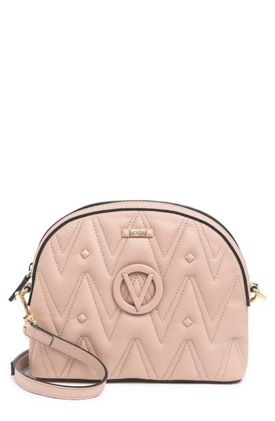 Shop Valentino By Mario Valentino Diana Quilted Crossbody Bag In Nude