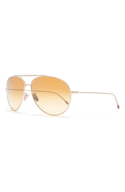 Shop Emporio Armani 61mm Aviator Sunglasses In Matte Bronze / Yellow Gradient