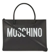MOSCHINO Logo Print Small Leather Tote