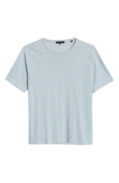 Shop Vince Crewneck Linen T-shirt In Morning Blue