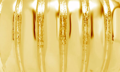 Sterling Forever Ribbed Open Bombe Ring In Gold