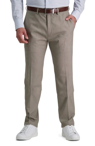 Shop Kenneth Cole Reaction Sharkskin Slim Fit Stretch Dress Pant In Oatmeal