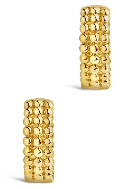 Sterling Forever Three Row Bubble Hoops In Gold