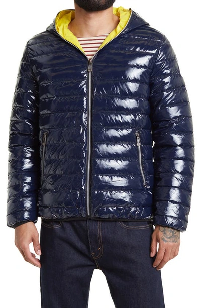 Noize Lightweight Hoodie Puffer Jacket In Navy