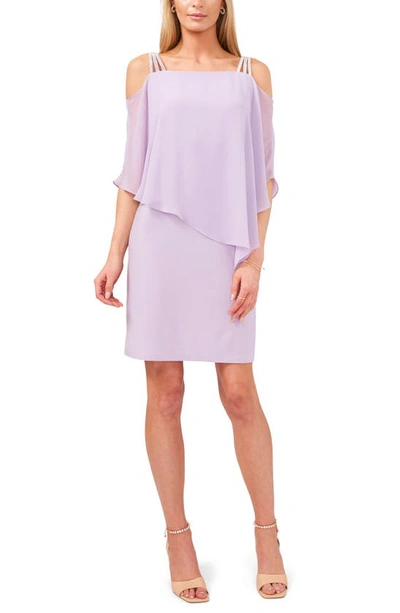 Shop Chaus Cold Shoulder Overlay Dress In Purple