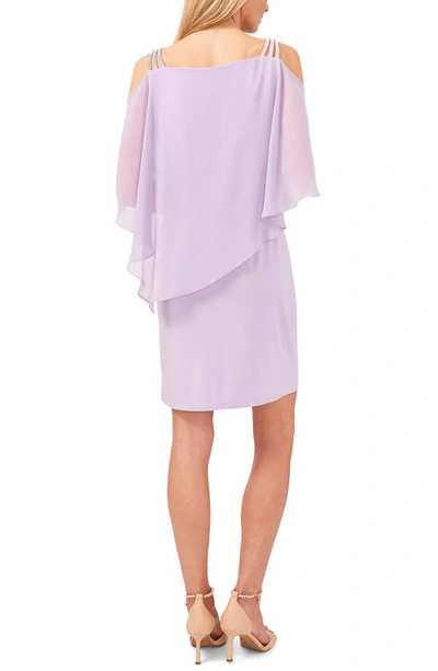 Shop Chaus Cold Shoulder Overlay Dress In Purple