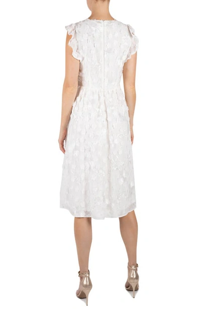 Shop Julia Jordan Romantic Floral Appliqué Fit & Flare Dress In Ivory