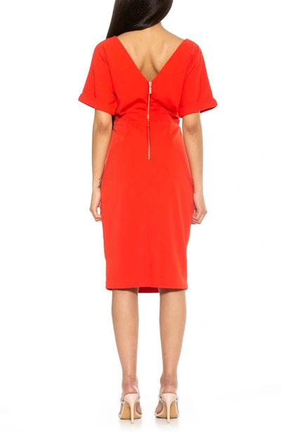 Shop Alexia Admor Dolman Sleeve Sheath Dress In Apricot