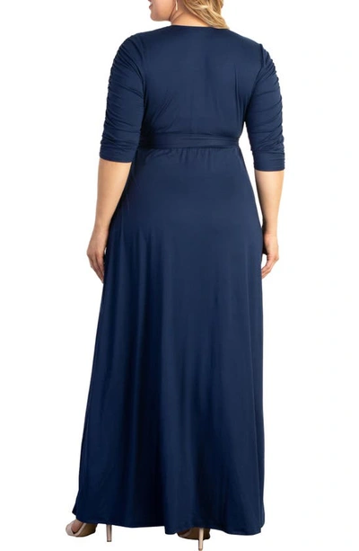 Kiyonna Meadow Dream Wrap Maxi Dress In Blue
