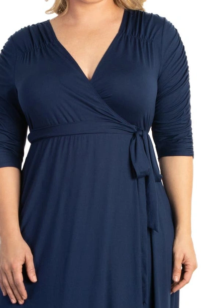 Kiyonna Meadow Dream Wrap Maxi Dress In Blue