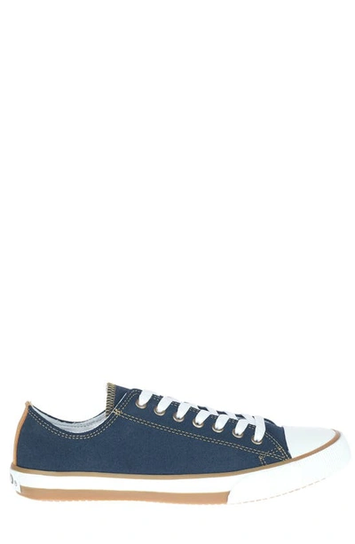 Shop Harley Davidson Claymore Leather Low Top Sneaker In Blue Leather Lowcut