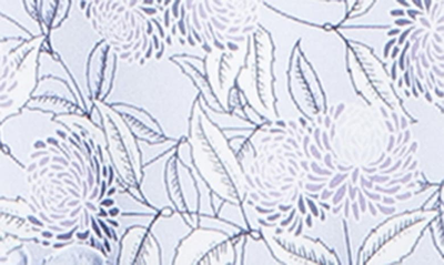 Shop Max Studio Printed Ruffle Short Sleeve Dress In Lavender Leafy Mums