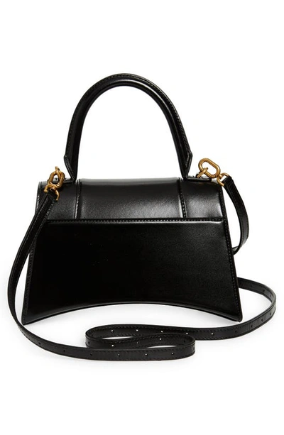 Shop Balenciaga Small Hourglass Leather Top Handle Bag In Black