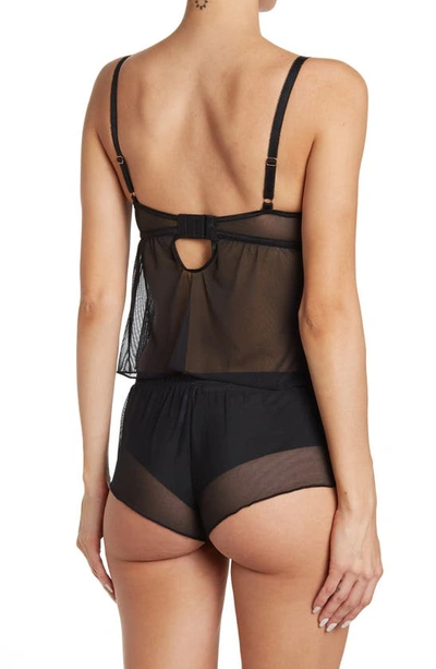 Rachel Roy Soft Cup Camidoll Set In 4/ Black