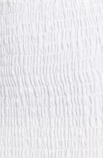 Shop Dries Van Noten Saturn Smocked Cotton Skirt In White