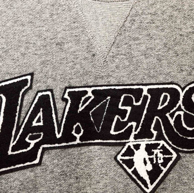 Shop Junk Food Heathered Gray Los Angeles Lakers Marled French Terry Pullover Sweatshirt In Heather Gray