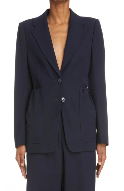Dries Van Noten Basil Gabardine Blazer In Navy 509