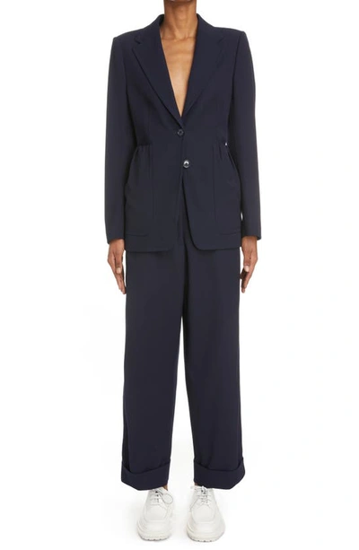 Dries Van Noten Basil Gabardine Blazer In Navy 509