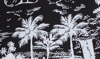 Shop Slate And Stone Tropical Short Sleeve Shirt In Black White Resort Print