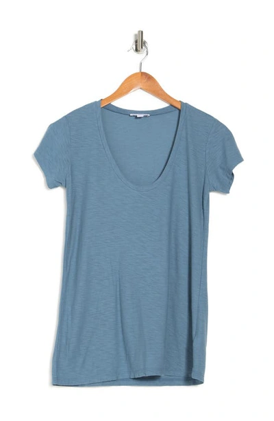 Shop James Perse Deep V-neck T-shirt In Zero