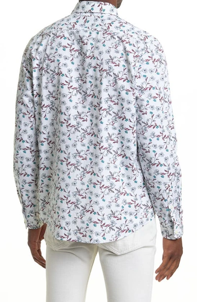 Shop Slate And Stone Floral Print Long Sleeve Shirt In White Rose Print