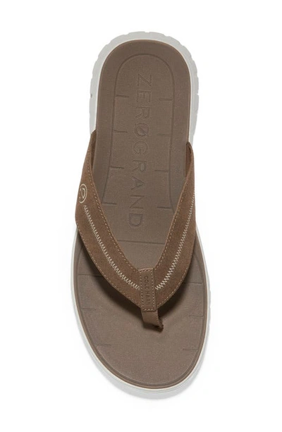 Shop Cole Haan Zerogrand Xl Thong Flip Flop In Ch Riverstone/ Oyster Mushroom