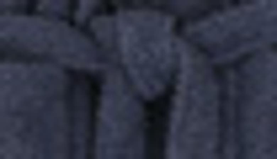 Linum Home Textiles Unisex Herringbone Weave Bathrobe In Midnight Blue