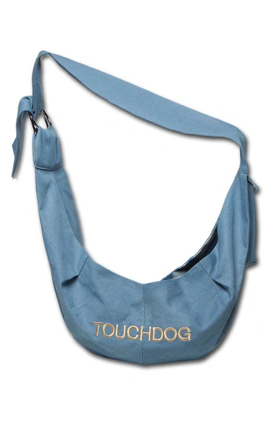 Shop Touchdog Paw-ease Over-the-shoulder Sling Pet Carrier In Blue