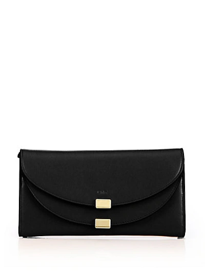 Shop Chloé Georgia Leather Continental Wallet In Black