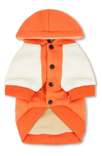 Shop Touchdog Heritage Soft Cotton Fleece Lined Dog Hoodie In Orange