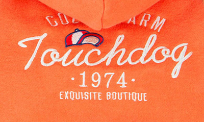 Shop Touchdog Heritage Soft Cotton Fleece Lined Dog Hoodie In Orange