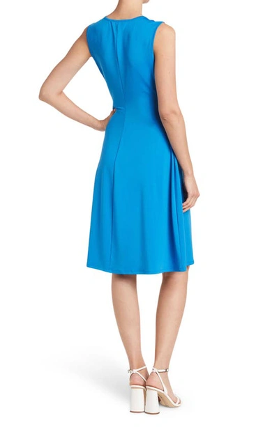 Shop Love By Design Mila Sleeveless Side Ruched Dress In Directoire Blue