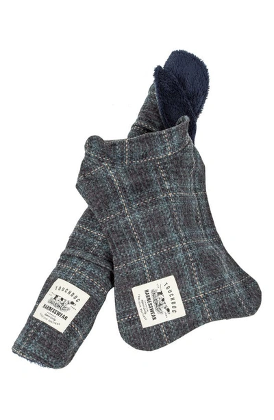 Shop Petkit Touchdog® 2-in-1 Windowpane Plaid Dog Jacket And Matching Reversible Dog Mat In Gray And Light Blue Plaid