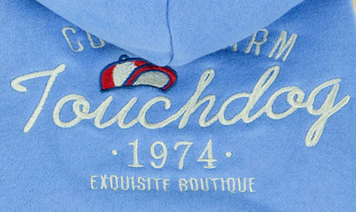 Shop Touchdog Heritage Soft Cotton Fleece Lined Dog Hoodie In Blue