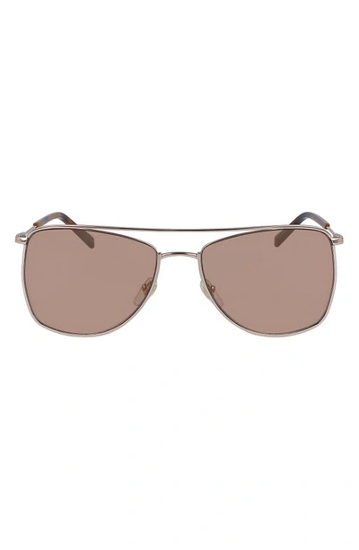 Shop Mcm 58mm Navigator Sunglasses In Rose Gold